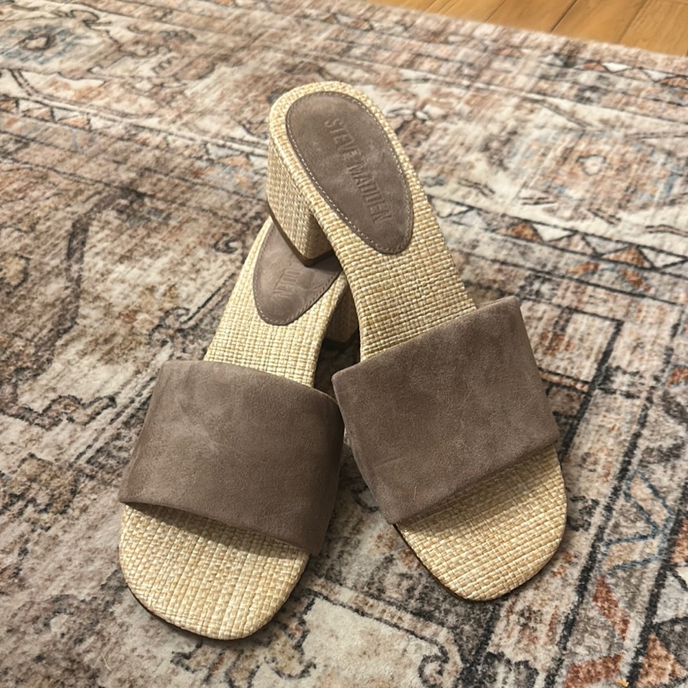 Steve Madden Brown and Tan Mules
